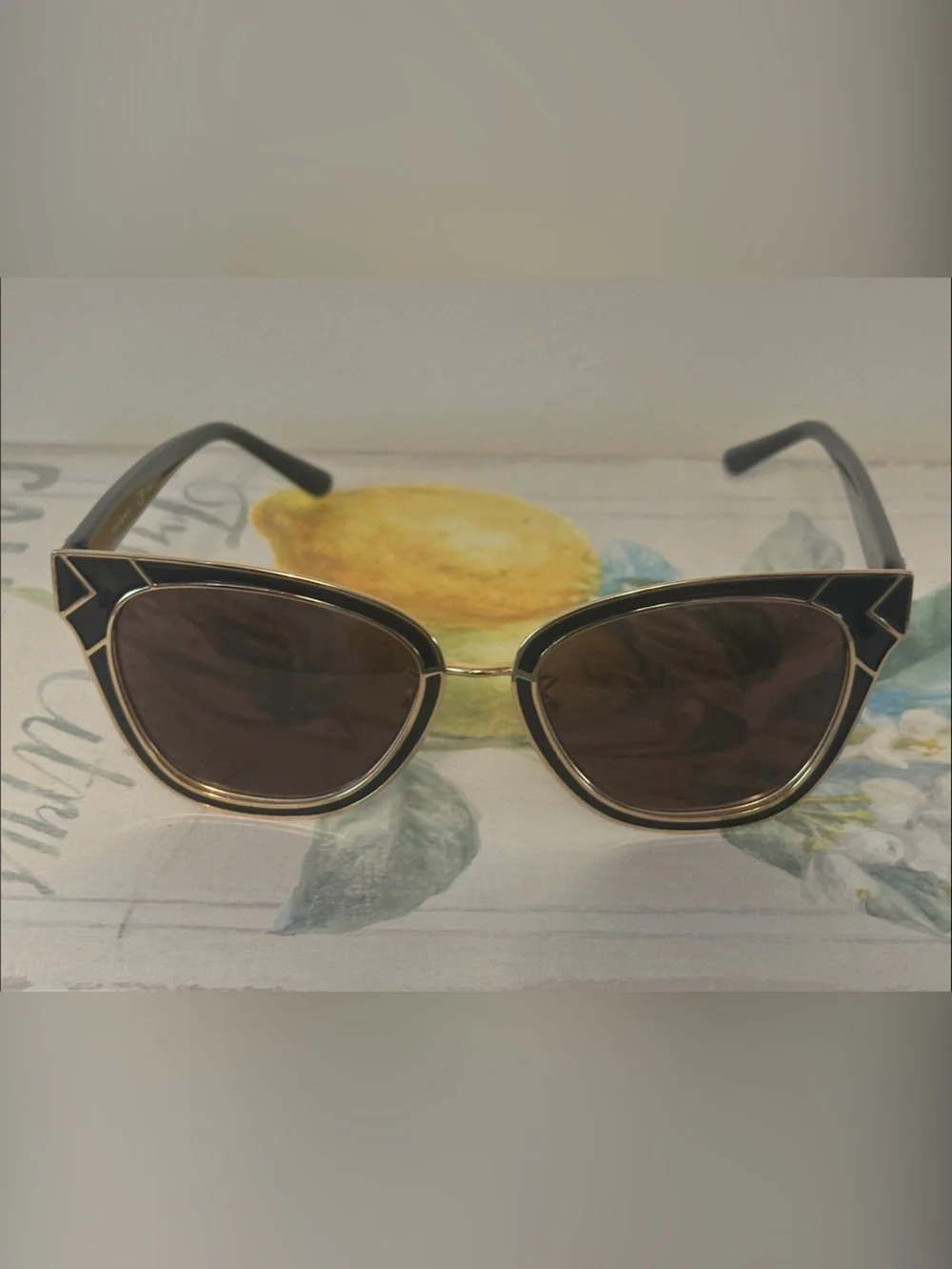 Tory Burch Black and Gold Cat-Eye Women's Sunglasses